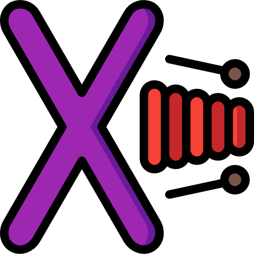 Letter x education alphabet abecedary icon