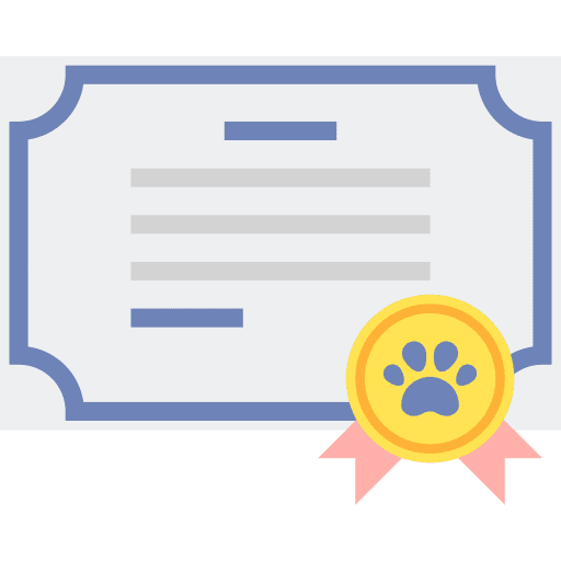 Certificate veterinarian document animal icon