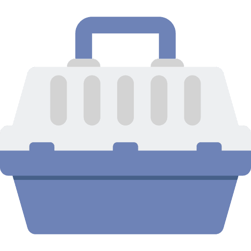 Pet carrier animal transport pet shop icon