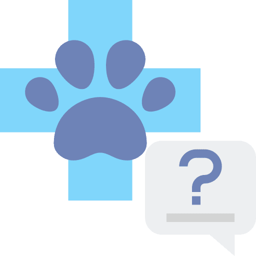 Question ask pawprint medication icon