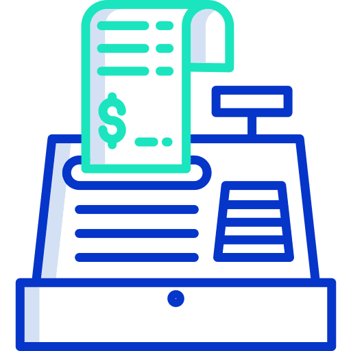 Cash register dollar bill commerce and shopping icon