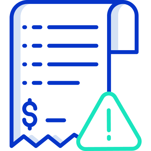 Invoice commerce and shopping alert bill icon