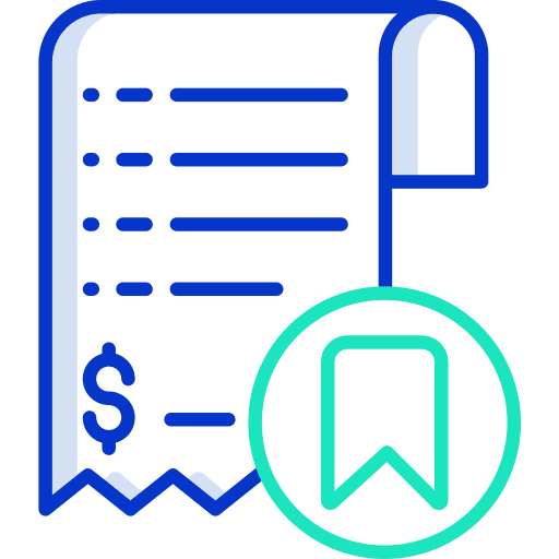 Bill bookmark ticket receipt icon