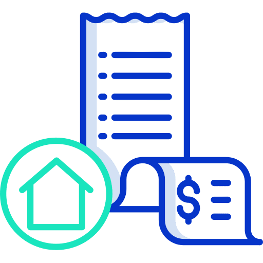 Bills business and finance notes buildings icon
