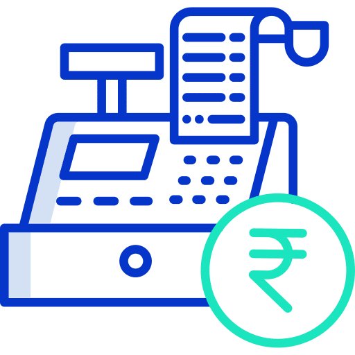 Cash register bill commerce and shopping invoice icon