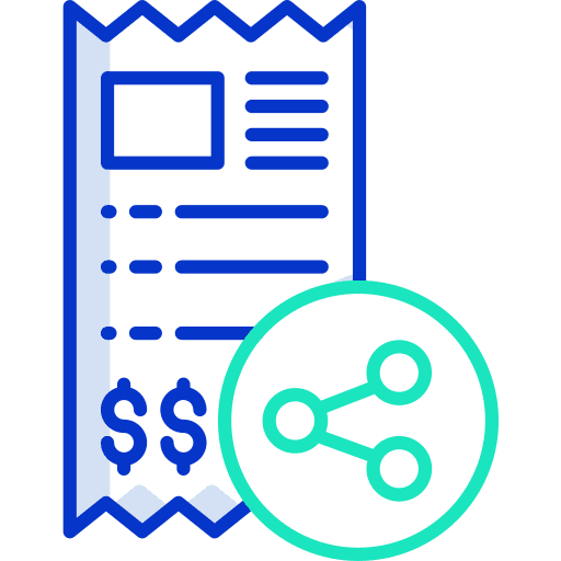 Share invoices sharing dollar symbol icon