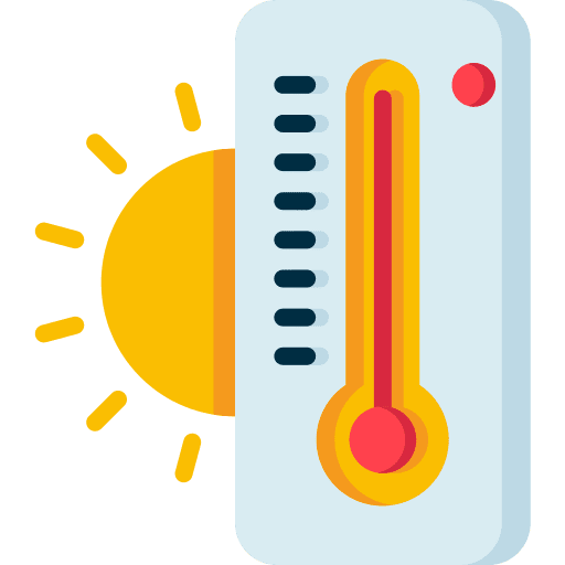 Heat thermometer global warming weather icon