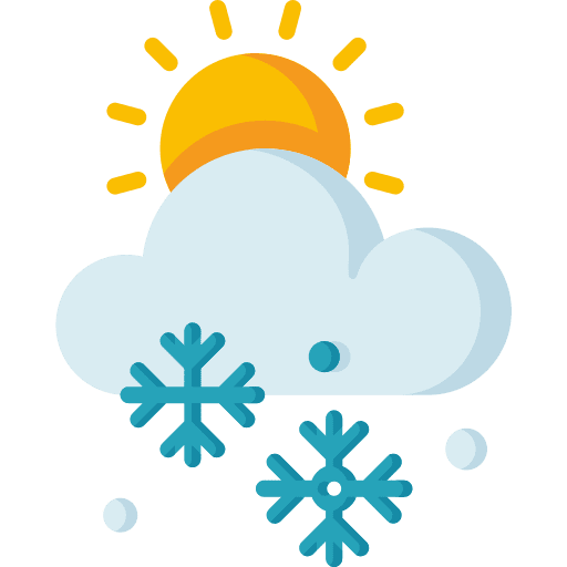 Snowy cloudy snowy weather icon