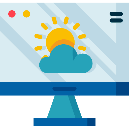 Weather computer screen sun icon