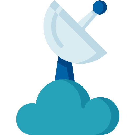 Antenna wireless connectivity signal parabolic icon