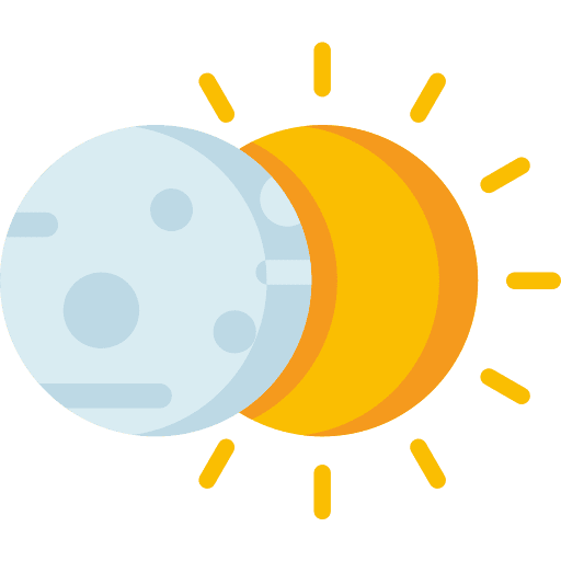 Eclipse moon weather sun icon