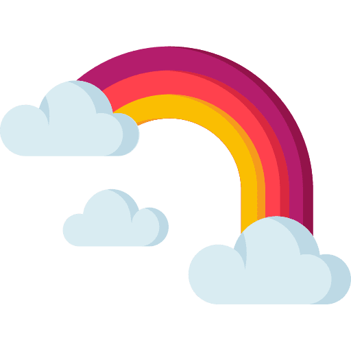 Rainbow sun spectrum cloud icon