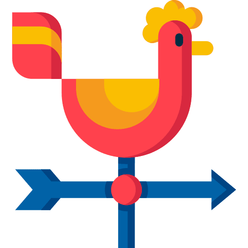Weathercock weather vane farming and gardening wind icon