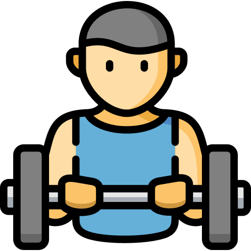 Weight lifting sports and competition training professions and jobs icon
