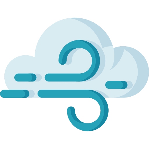 Windy blowing cloud sky icon