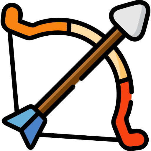 Bow arrow archer archery icon