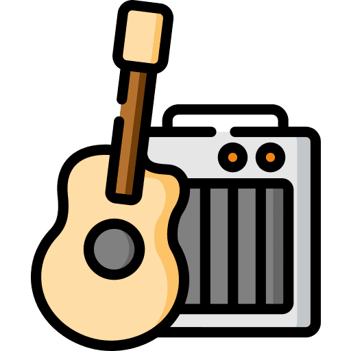 Guitar musical instrument guitar music and multimedia icon