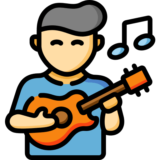 Guitar musical people playing icon