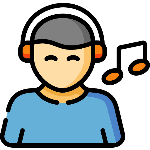 Listening headphones quaver user icon