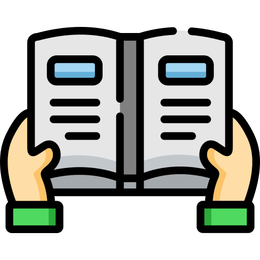 Reading book hands literature open book icon