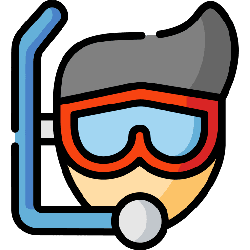 Snorkeling summertime snorkel goggle icon