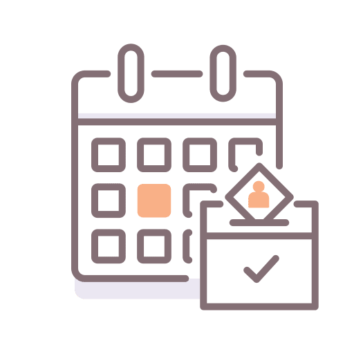 Election ballot box time and date election icon