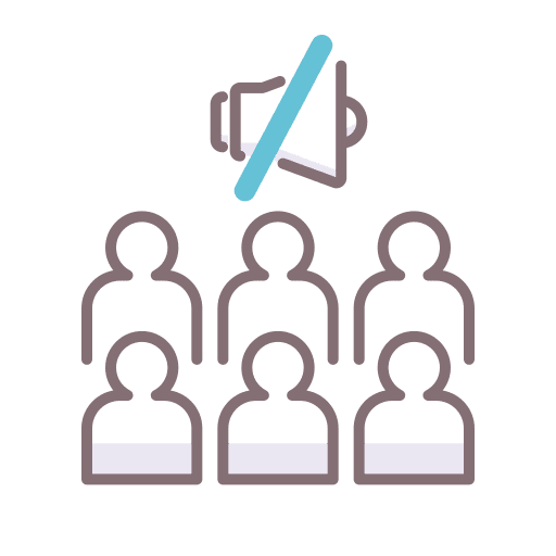 Silent majority megaphone people meeting icon