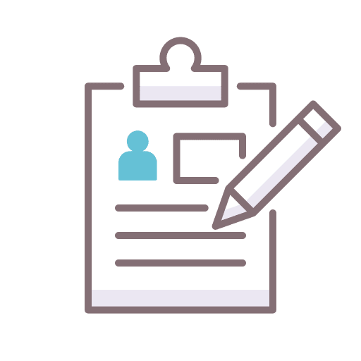 Voter candidate pencil clipboard icon