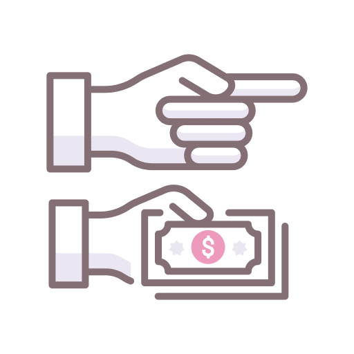 Appropriation dollar finger note icon