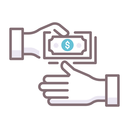 Bribery dollar symbol money corruption icon