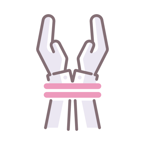Coercion prisoner hands and gestures tie icon