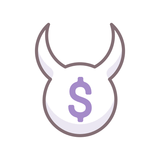 Corruption business and finance evil dollar icon