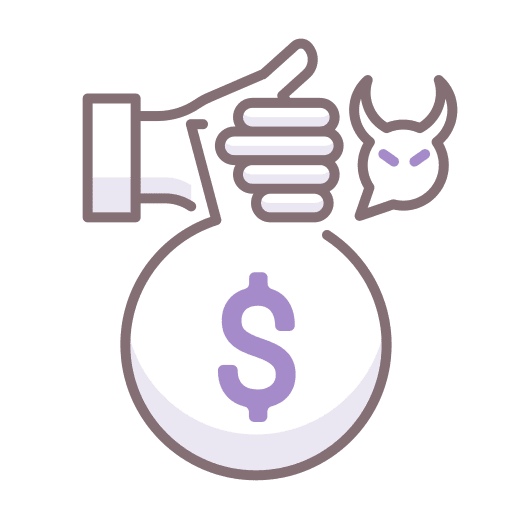 Embezzlement evil dollar money icon
