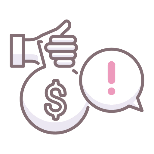 Extortion exclamation mark extortion business and finance icon