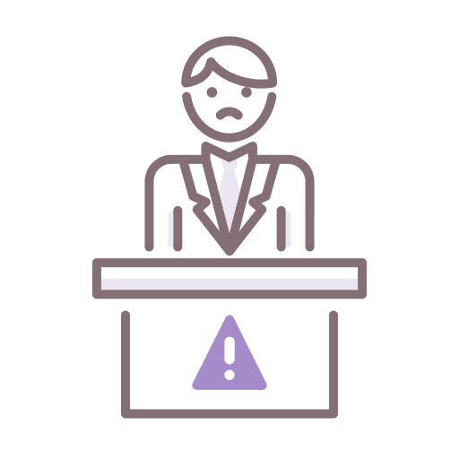 Lame duck sad end exclamation mark icon