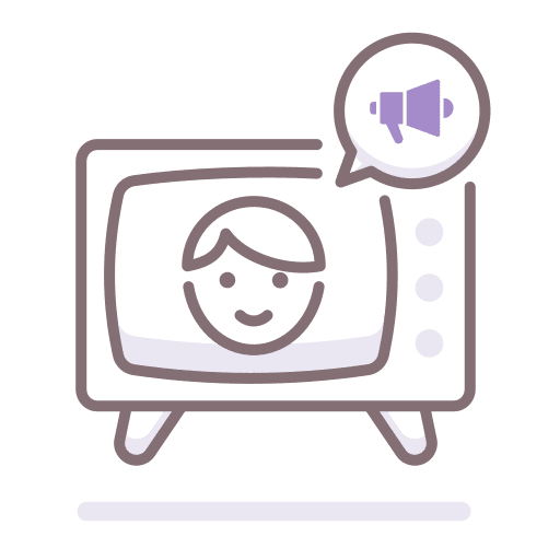 Photo op tv megaphone candidate icon