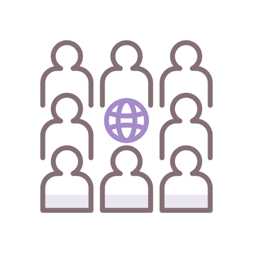 Public earth grid people audience icon