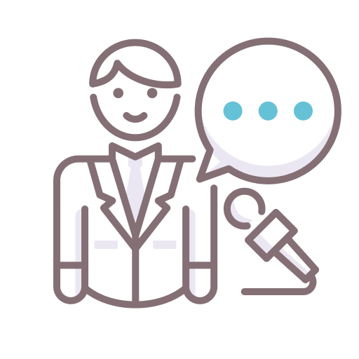 Pundit speech bubble analysis pundit icon