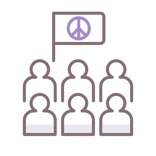 Reactionary meeting people flag icon