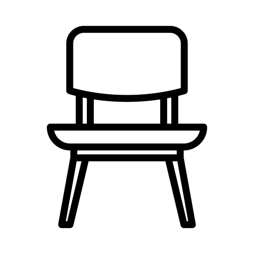 Chair furniture bedroom desk chair icon