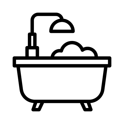 Bathroom hygienic bath washing icon