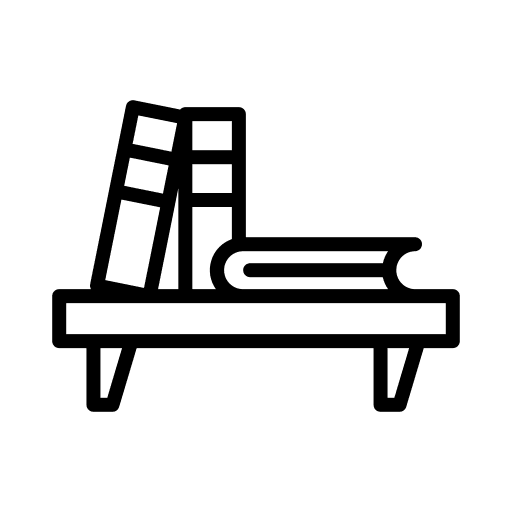 Library education furniture and household books icon