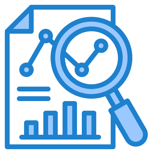 Research analytics business and finance marketing icon