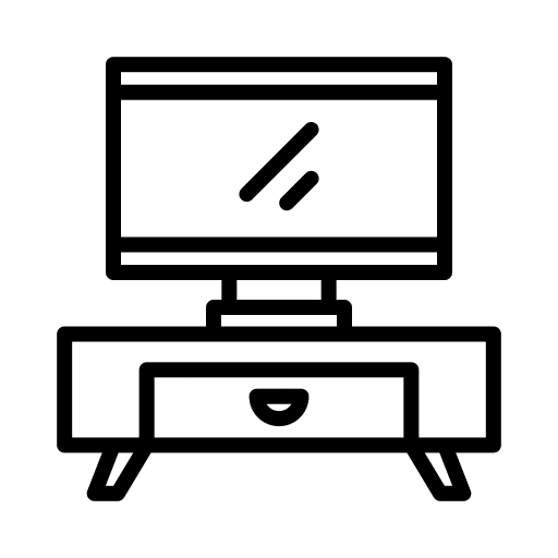 Television screen furniture and household monitor icon