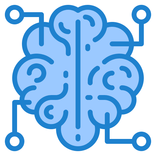 Brain technology connection automaton icon