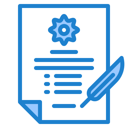 Contract business and finance document check icon