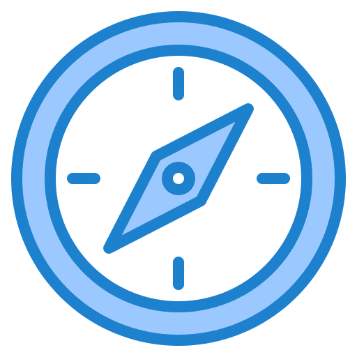 Compass orientation direction maps and location icon