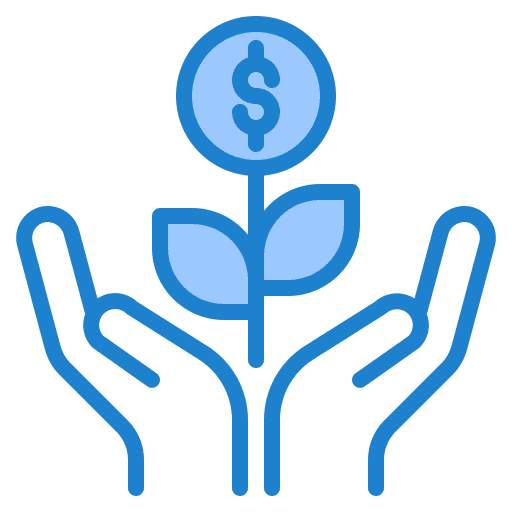 Growth money planting business and finance icon