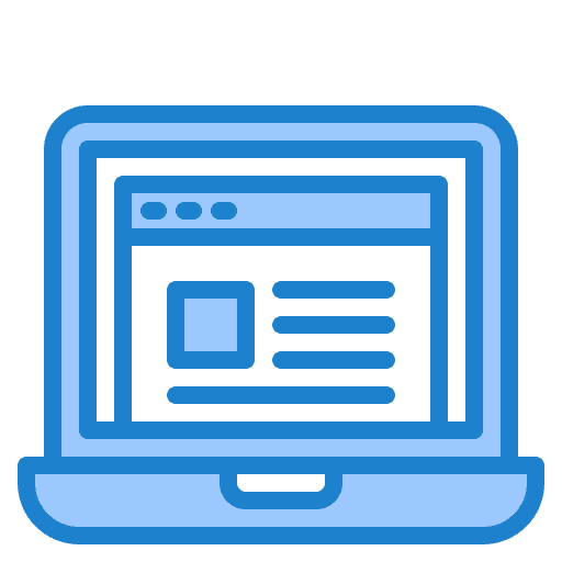 Laptop webpage seo and web programming icon