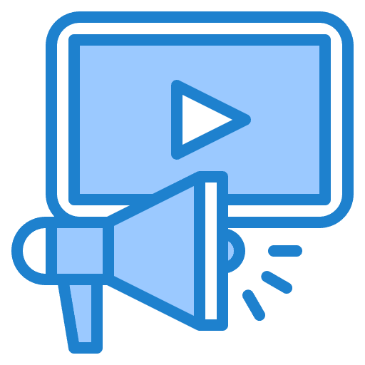 Marketing ad video computer icon